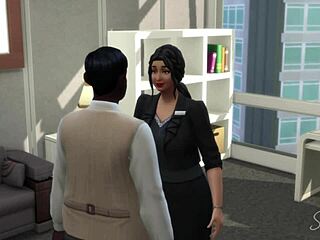 Indian Boss Pounds Arab Secretary STOCKINGS At Work!