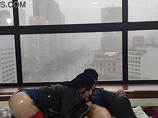 kitty big ass fucks hot at window for viewers