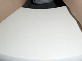 pregnant pornstar squats in public outdoor toilet for explicit show