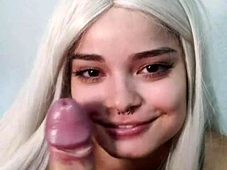 intense halloween deepthroat makes wellington explode in witch's mouth