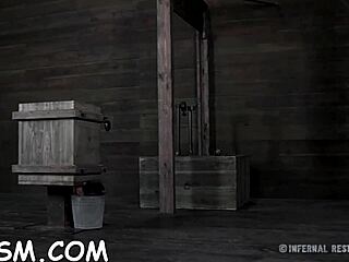 Bound slut sucks cock in sadomasochism contest rough and tight