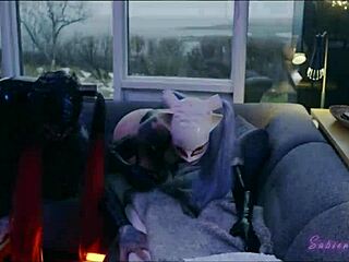 Cursed Goth BBW in Latex Halloween Threesome Anal Interracial Fuck