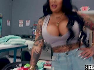 big cock shemale eva maxim pounds hailey rose's big ass in laundry