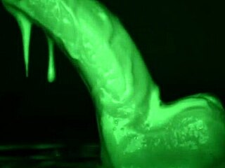 sticky latex glove dildo tease handjob slimy cumshot