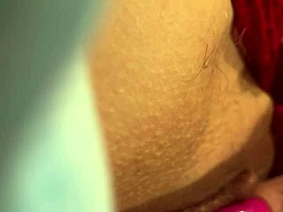 close-up arab wife babe oils up for intense solo masturbation orgasm