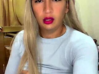 trans beauty milks hot load in private crossdress tease