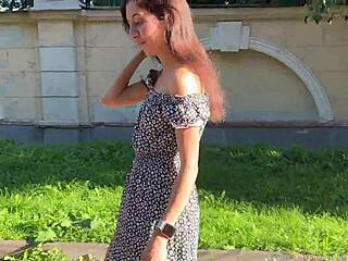 Skinny Teen Public Upskirt Fishnets Ass Plug Flash Pee