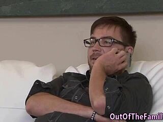 Real Stepsis Swallows Jizz Facial Explosion