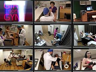 Stefania Mafras Tanned Nurse Latex Exam Spreads For Patient