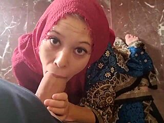 Muslim Teen Sucks Huge Cock Gulps Cum in Homemade Blowjob