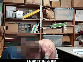 burglar teen caught stealing in garage, bent over big ass fucked hard by police