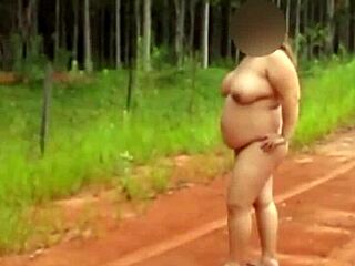 see my pregnant wife naked on rural road?