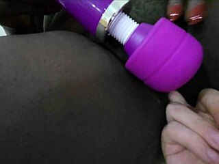 My black BBW wife vibes pussy then takes BBC doggy bareback