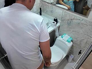 Big-Assed Milf Stepmom Caught Masturbating in Bathroom by StepSon