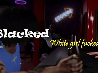 white teen's pussy and ass pounded hard by black cocks in orgy?