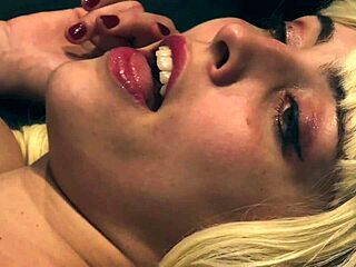 Kink barbie bound tight in duct tape for blonde femdom choking!