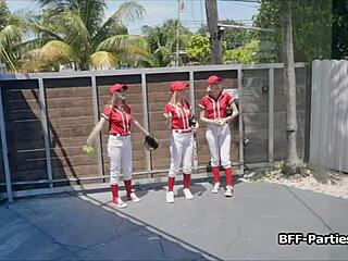 pov foursome scores with baseball uniform teens and monster cocks