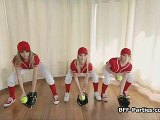 pov foursome scores with baseball uniform teens and monster cocks