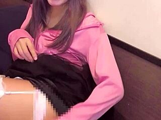 Ladyboy in fishnet crotch tease strokes to hot solo climax