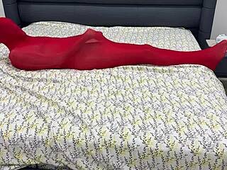 bound babe encased in tight pantyhose bondage cocoon stretching