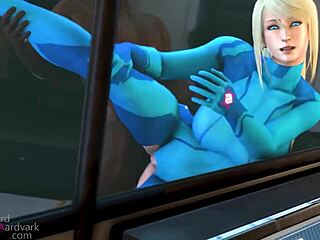Zero Suit Samus gets birthday facefuck from big cock