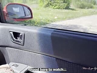 Sneaky Car Quickie Suck And Jerk Off