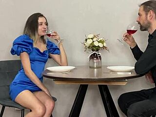 our date wrapped with her tight pussy railed on couch wildly