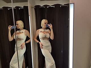 Sexy fitting room try-on turns public with see-through clothes!