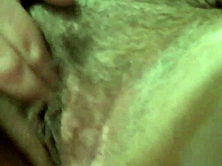 Rubbing my tight hairy pussy to juicy orgasm