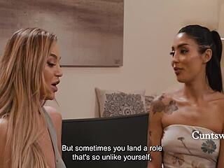 les coach shows cunt slapping licks to orgasm