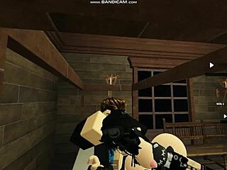 roblox emo chick sucks cock then gets pussy pounded hard on bed.