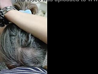 esclave f bound and fucked hard in highway toilet wc!