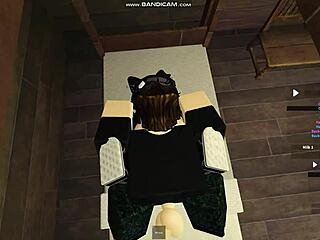 roblox emo chick sucks cock then gets pussy pounded hard on bed.