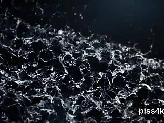 Elegant lesbian cuties squirt pee on wet pussies