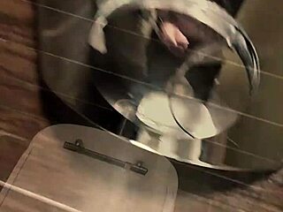 Quick Handjob In Shopping Mall Bathroom Public Solo Masturbation!