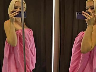 Sexy fitting room try-on turns public with see-through clothes!