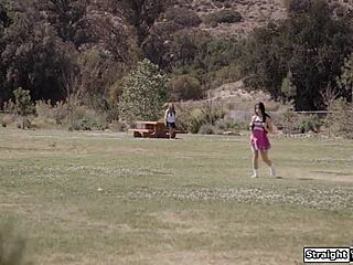 i finally tasted her big tits during my first lesbian cheerleader sex