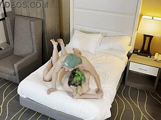 Very Sexy Green Haired Goth's Hardcore Pussy Pounding