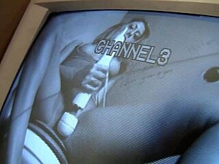 Blonde Nina Rae sucks glory hole cock while toying her wet pussy