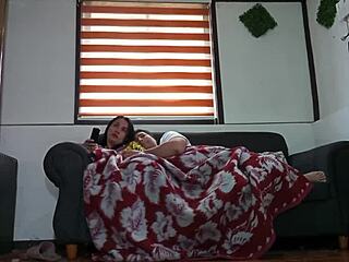 i cuddle with stepmom watching movie then fuck her hard on couch