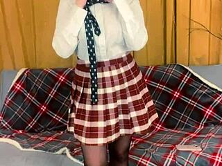 busty milf teacher straps on for dominant pegging play