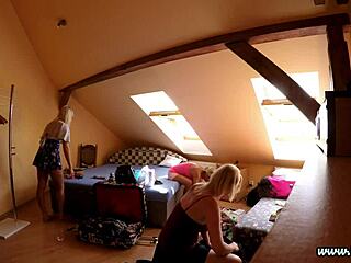 i gave big dick blowjob at threesome party backstage in uniform heels