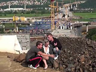 Can cute teen handle public threesome big cocks?