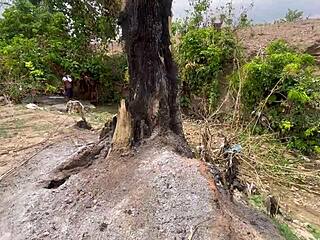 chubby bbw big ass tits fucked deep outdoors in forest nature