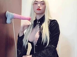 Sex with shemale's monster cock comfy in fishnets heels?