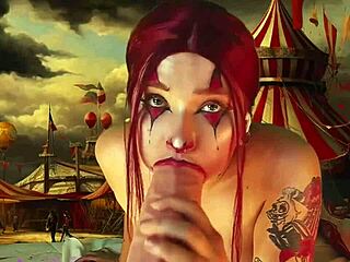 harley quinn stretches her huge ass cheeks with giant dildo—those scars make sense now!!