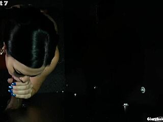 yes drain that gloryhole cum all over my hungry tongue!