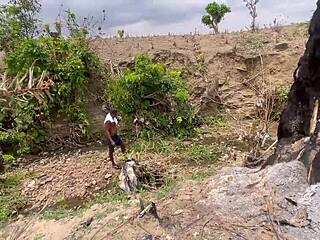 chubby bbw big ass tits fucked deep outdoors in forest nature