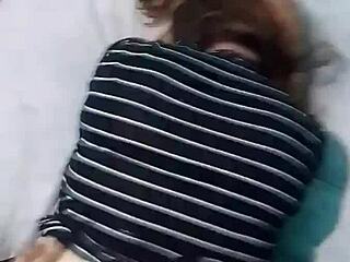 pov shove it deep doggystyle on big bed during webcam