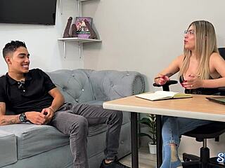 shaira worships tommy vergass monster cock with huge colombian tits